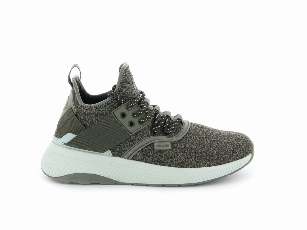 Palladium Ax_eon Lace Knit Womens Low Top Sneakers Olive Australia [DTWLAK-640]